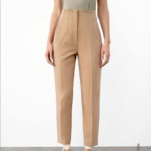 Zara Highwaisted Trouser, M, Brown/Tan